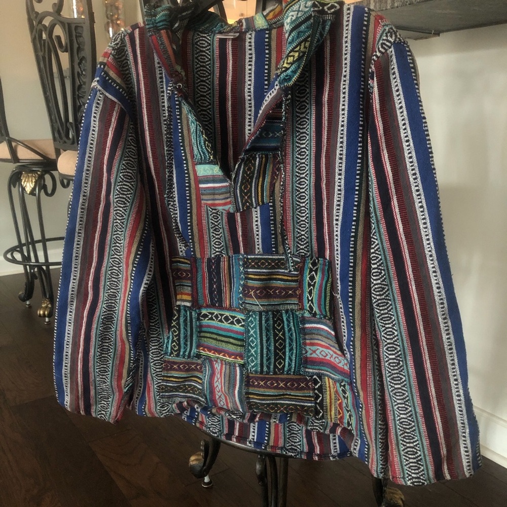 distressed canvas baja hoodie
